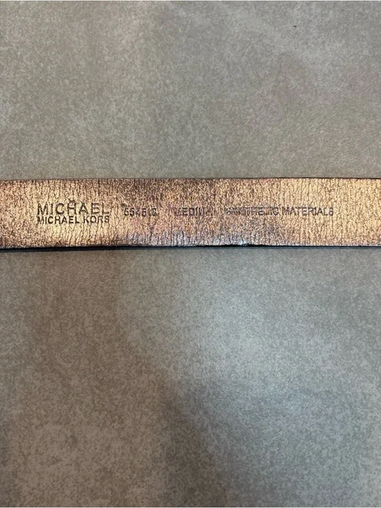 Michael Kors Black Logo-Print Womans Belt with Silver Buckle - Picture 10 of 11